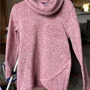 Lands End thick & Cozy Pink Cowl Neck Sweater in pink size Medium